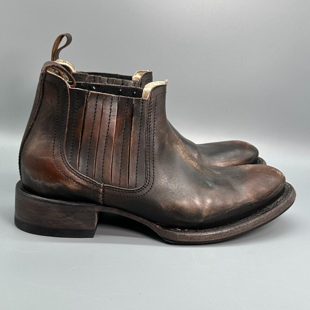 Freebird By Steven Fm-Argo Men's 8 Brown Leather Slip On Ankle Chelsea Boots